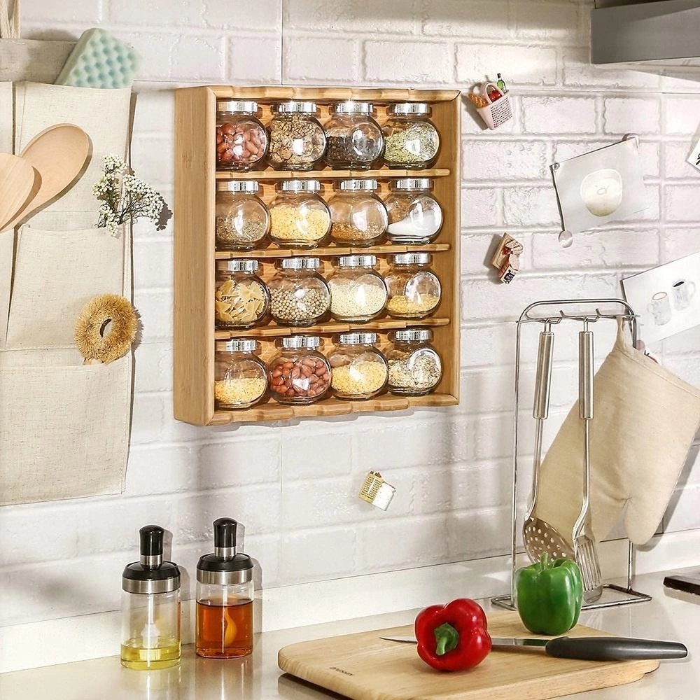 Spice Rack Organizer 4 Tier Wall Mounted Seasoning Storage for Pantry and Kitchen